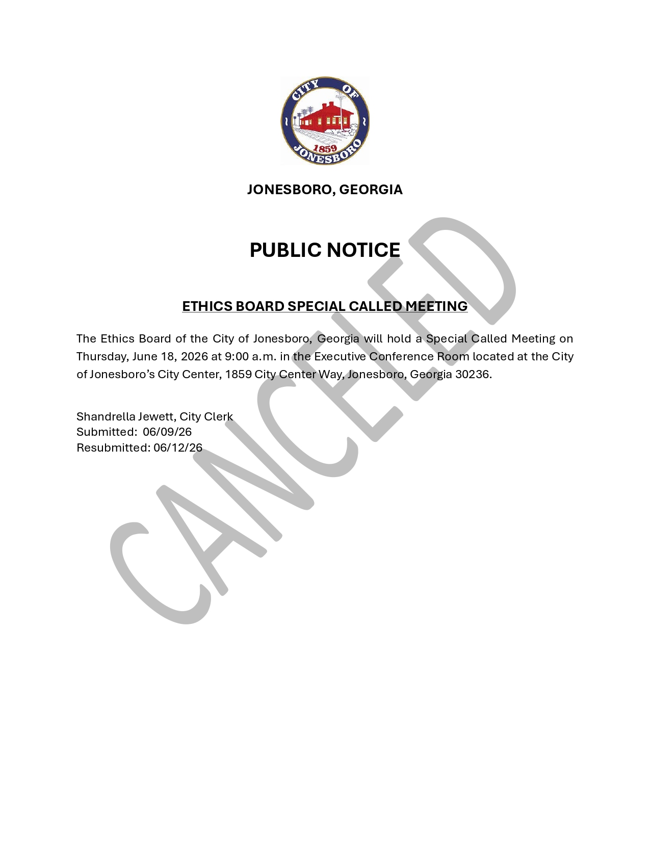 PUBLIC NOTICE 
